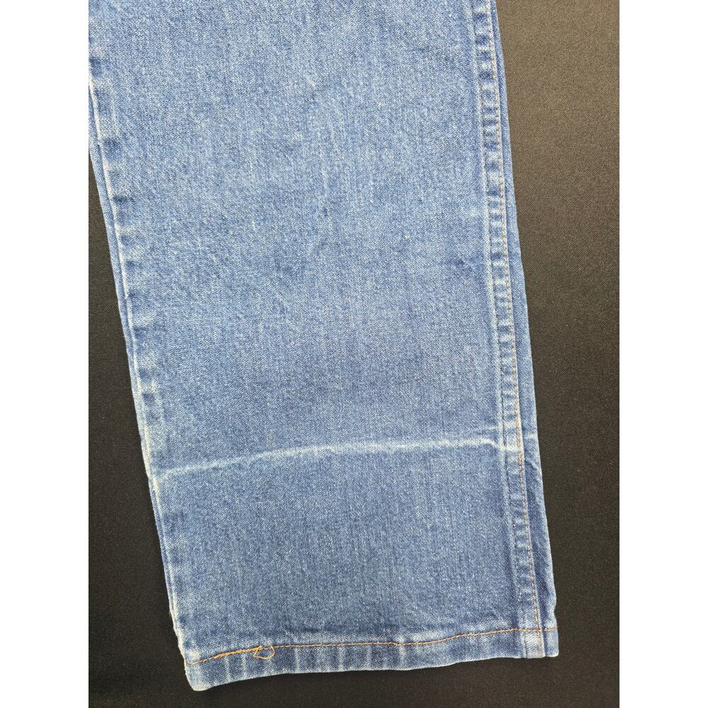 Wrangler Mens 35x34 Blue Denim Jeans Relaxed Fit Straight Leg 100% Cotton - Picture 6 of 14